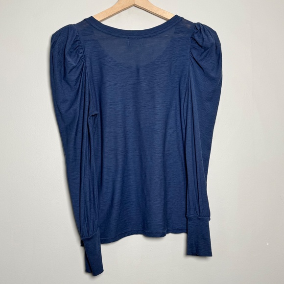 Nation LTD Romy Modest Long Puff Sleeve Tee in Ocean Blue Sz M - Picture 4 of 7